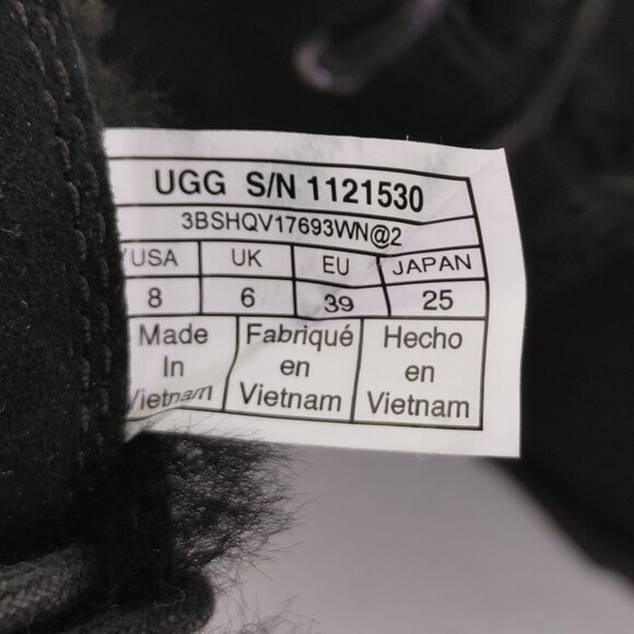 UGG Classic Femme Lace Black Winter Bootie Women's Size 8 NEW WITH BOX - Picture 12 of 16